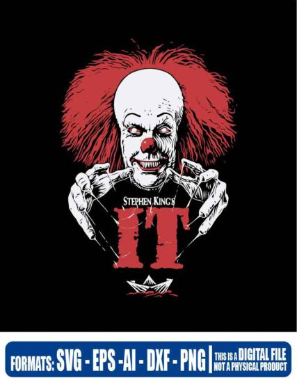 Halloween it stephen kings, svg, cricut, eps, svg, pdf, png, file cut, t-shirt, file art, Multipurpose, svg, cut, dxf, eps, ai, cricut, silhouette, plotter, vinyl, decal, sticker, wall decor, tshirt, Cricut Cutting Machine, Scalable Vector Graphics
