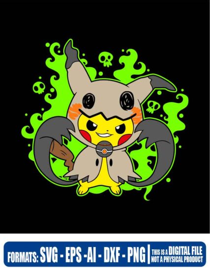 Halloween pokemon pikachu mimikyu, svg, cricut, eps, svg, pdf, png, file cut, t-shirt, file art, Multipurpose, svg, cut, dxf, eps, ai, cricut, silhouette, plotter, vinyl, decal, sticker, wall decor, tshirt, Cricut Cutting Machine, Scalable Vector Graphics