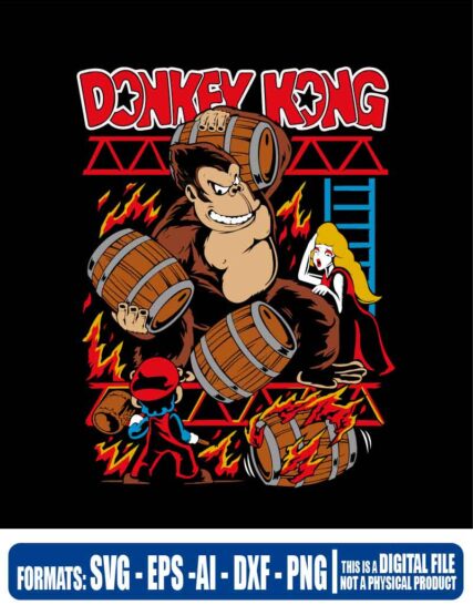 Super mario bros and donkey kong, svg, cricut, eps, svg, pdf, png, file cut, t-shirt, file art, Multipurpose, svg, cut, dxf, eps, ai, cricut, silhouette, plotter, vinyl, decal, sticker, wall decor, tshirt, Cricut Cutting Machine, Scalable Vector Graphics