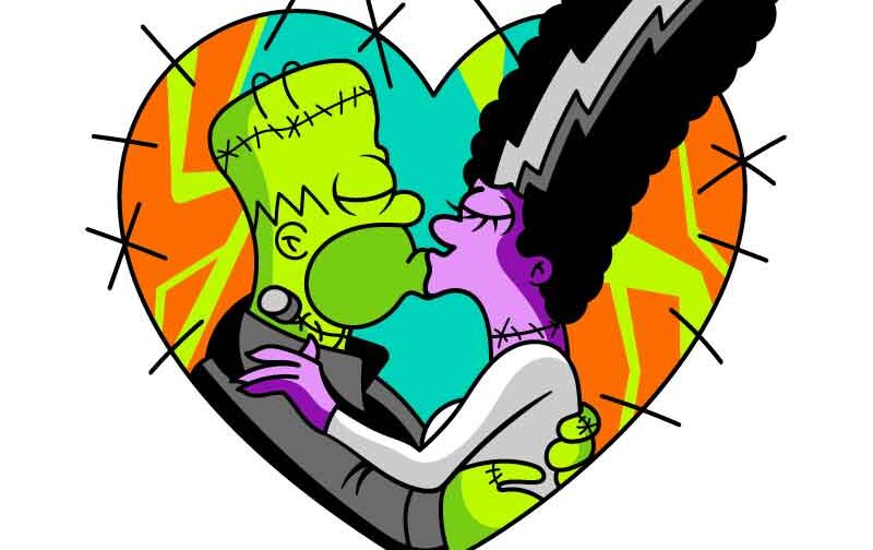 The simpson halloween kiss homer and marge, svg, cricut, eps, svg, pdf, png, file cut, t-shirt, file art, Multipurpose, svg, cut, dxf, eps, ai, cricut, silhouette, plotter, vinyl, decal, sticker, wall decor, tshirt, Cricut Cutting Machine, Scalable Vector Graphics