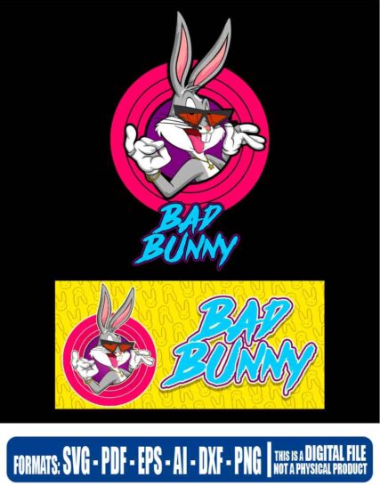 Bugs bad bunny, svg, cricut, eps, svg, pdf, png, file cut, t-shirt, file art, Multipurpose, svg, cut, dxf, eps, ai, cricut, silhouette, plotter, vinyl, decal, sticker, wall decor, tshirt, Cricut Cutting Machine, Scalable Vector Graphics