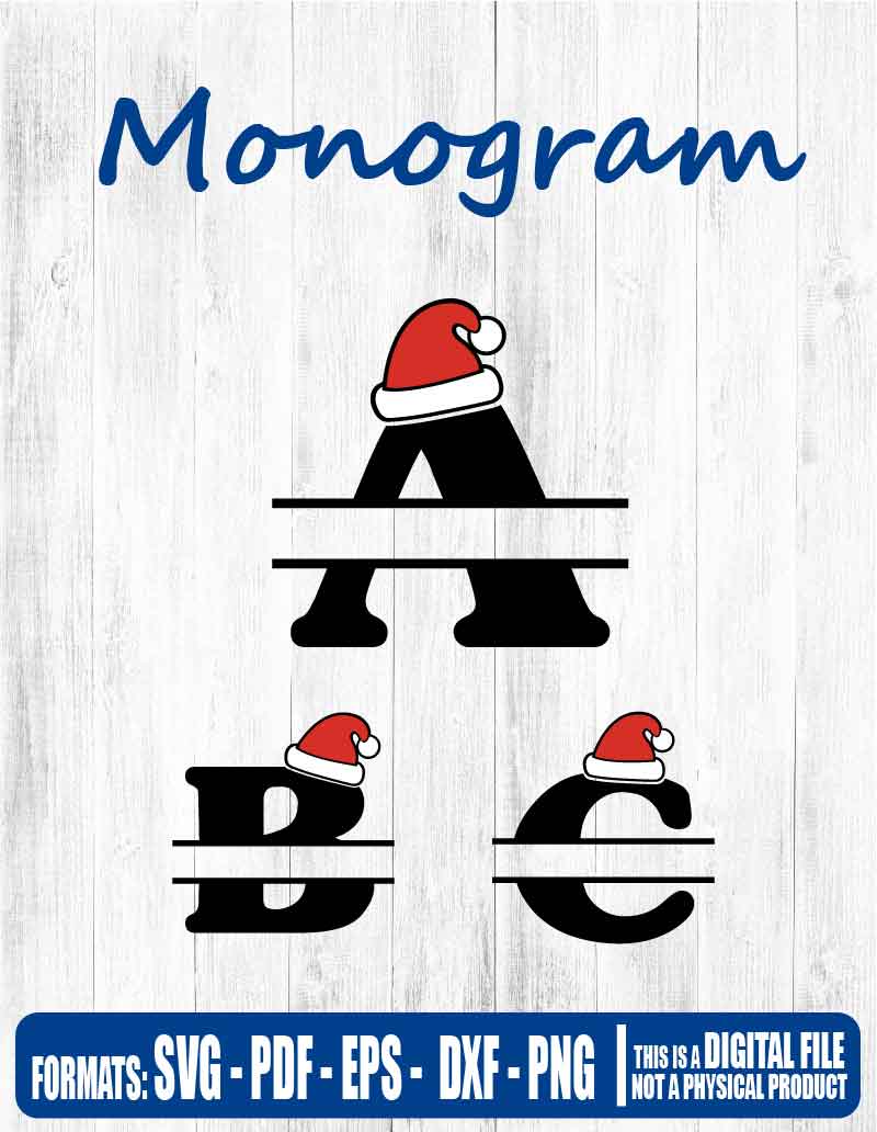 Christmas Monogram Split Graphics, svg, cricut, eps, svg, pdf, png, file cut, t-shirt, file art, Multipurpose, svg, cut, dxf, eps, ai, cricut, silhouette, plotter, vinyl, decal, sticker, wall decor, tshirt, Cricut Cutting Machine, Scalable Vector Graphics