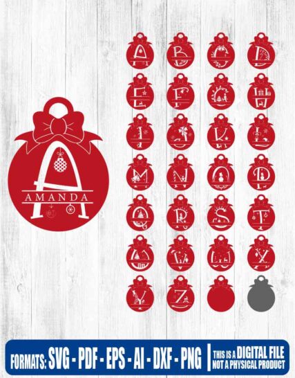 Round Christmas Split Monogram, navidad, svg, cricut, eps, svg, pdf, png, file cut, t-shirt, file art, Multipurpose, svg, cut, dxf, eps, ai, cricut, silhouette, plotter, vinyl, decal, sticker, wall decor, tshirt, Cricut Cutting Machine, Scalable Vector Graphics