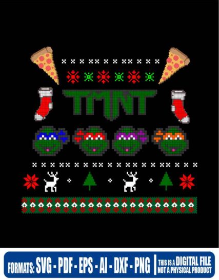 Teenage Mutant Ninja Turtles ugly sweater christmas, navidad, svg, cricut, eps, svg, pdf, png, file cut, t-shirt, file art, Multipurpose, svg, cut, dxf, eps, ai, cricut, silhouette, plotter, vinyl, decal, sticker, wall decor, tshirt, Cricut Cutting Machine, Scalable Vector Graphics