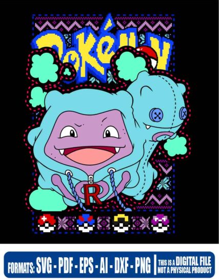 Ugly christmas pokemon coffing, svg, cricut, eps, svg, pdf, png, file cut, t-shirt, file art, Multipurpose, svg, cut, dxf, eps, ai, cricut, silhouette, plotter, vinyl, decal, sticker, wall decor, tshirt, Cricut Cutting Machine, Scalable Vector Graphics