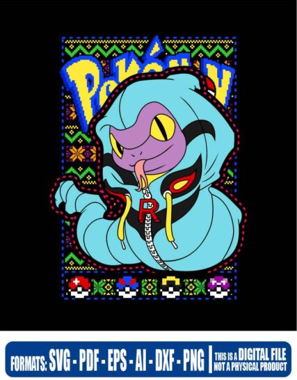 Ugly christmas pokemon ekans, svg, cricut, eps, svg, pdf, png, file cut, t-shirt, file art, Multipurpose, svg, cut, dxf, eps, ai, cricut, silhouette, plotter, vinyl, decal, sticker, wall decor, tshirt, Cricut Cutting Machine, Scalable Vector Graphics