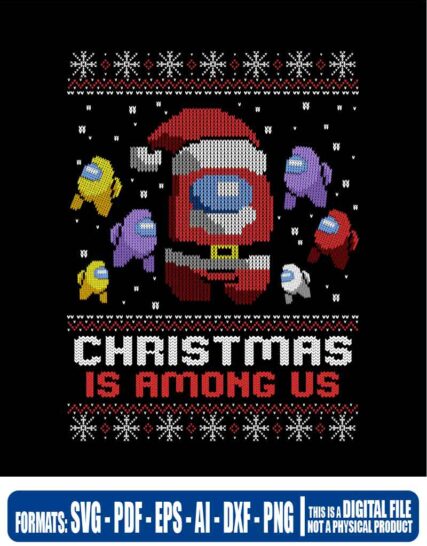 Ugly christmas sweater  among us, svg, cricut, eps, svg, pdf, png, file cut, t-shirt, file art, Multipurpose, svg, cut, dxf, eps, ai, cricut, silhouette, plotter, vinyl, decal, sticker, wall decor, tshirt, Cricut Cutting Machine, Scalable Vector Graphics