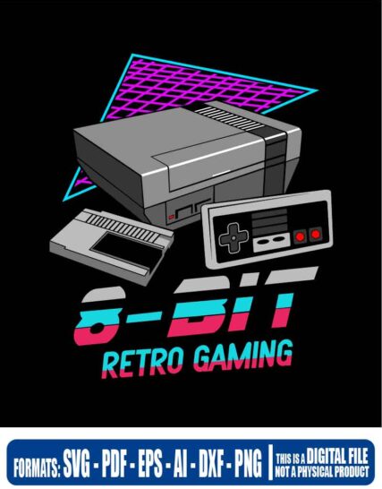 8 bit retro gamer super nintendo, svg, cricut, eps, svg, pdf, png, file cut, t-shirt, file art, Multipurpose, svg, cut, dxf, eps, ai, cricut, silhouette, plotter, vinyl, decal, sticker, wall decor, tshirt, Cricut Cutting Machine, Scalable Vector Graphics